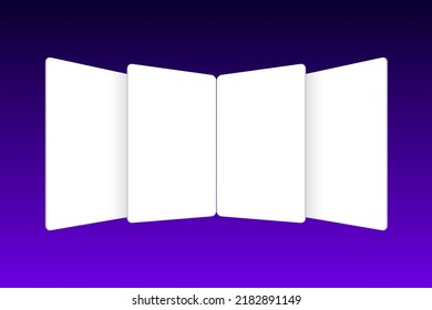 membership card templates placed vertically, blank white, perspective view. Vector illustration