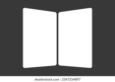 membership card templates placed vertically, blank white, perspective view. Vector illustration