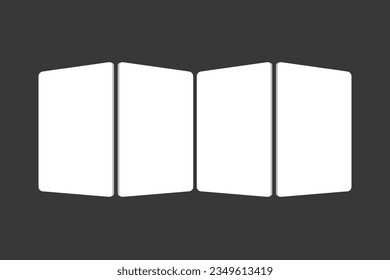 membership card templates placed vertically, blank white, perspective view. Vector illustration