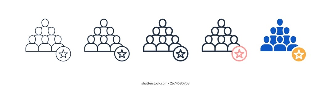 Ícones de estilo diferente de associação definem ilustração de vetor.