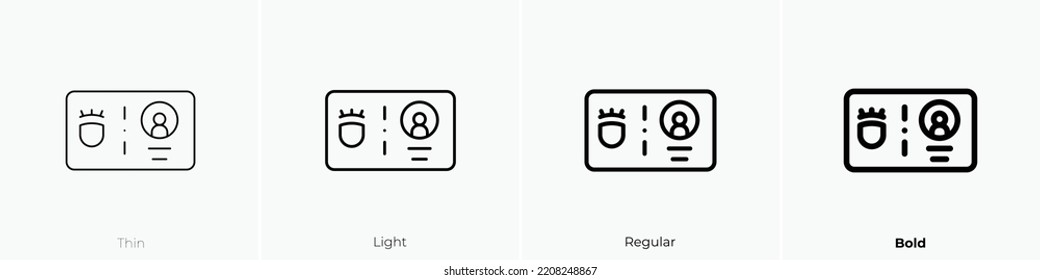 membership icon. Thin, Light Regular And Bold style design isolated on white background