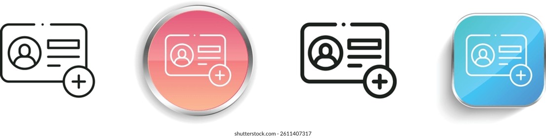 membership icon. Thin Linear, Regular and Button Style Design Isolated On White Background