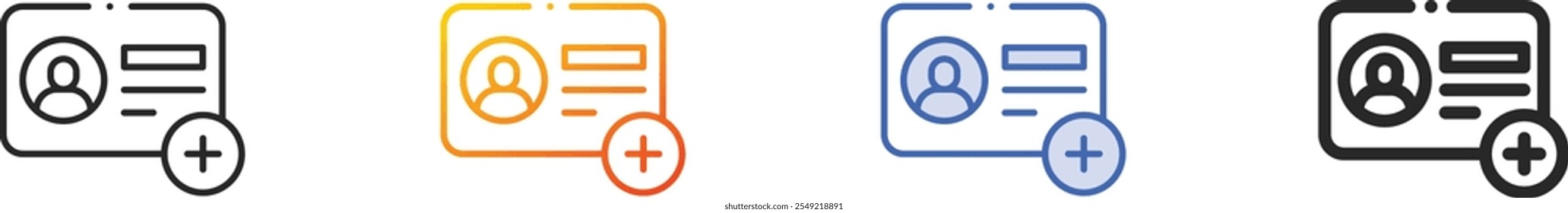 membership icon.Thin Linear, Gradient, Blue Stroke and bold Style Design Isolated On White Background