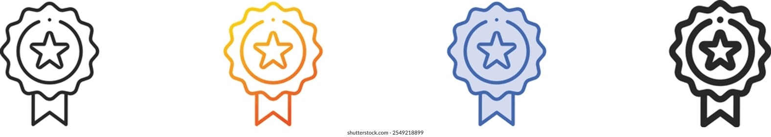 icono de membresía. Diseño lineal delgado, degradado, trazo azul y estilo audaz aislado sobre fondo blanco