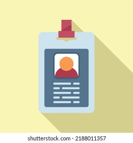 Membership id card icon flat vector. Pass template. Personal plastic