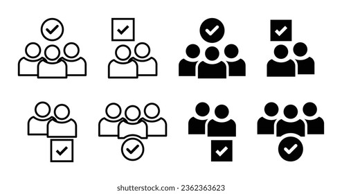 membership or leadership icon set, vector isolated on white background. business concept design