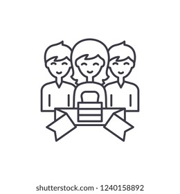 Membership line icon concept. Membership vector linear illustration, symbol, sign