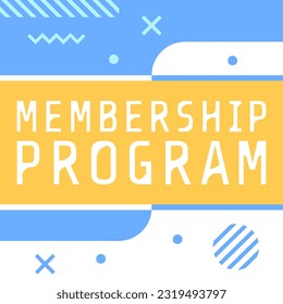 Membership program bold promotional poster. Vector decorative typography. Decorative typeset style. Latin script for headers. Trendy advertising for graphic posters, banners, invitations texts