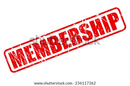 Membership red stamp text on white