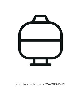 Membrane expansion tank isolated icon, membrane expansion vessel vector symbol with editable stroke