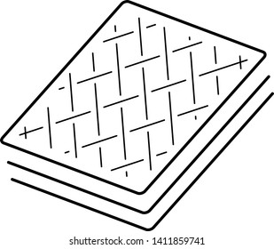 Membrane fabric. Vector outline icon isolated on white background.