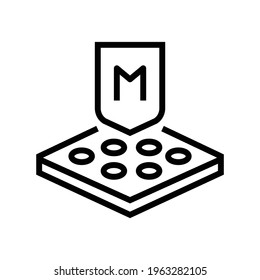 membrane fabrics properties line icon vector. membrane fabrics properties sign. isolated contour symbol black illustration