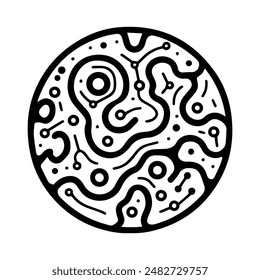 membrane icon or modern line symbol. Vector line art and icon design with bold outline. Black and white Pixel Perfect minimalistic symbol isolated white background. Silhouette simple thin sign