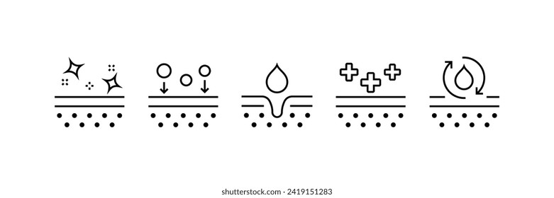 Membrane icons set. Linear style. Vector icons