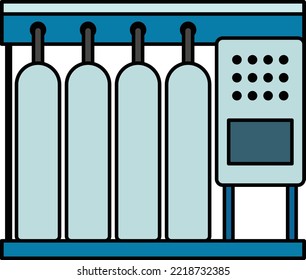 Membrane Operation With Control Unit Concept Separation Process Vector Icon Design, Water Treatment And Purification Plant Symbol, Sterilization And Filtration Industry Sign,Desalination Biotechnology