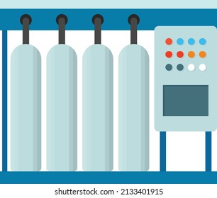 Membrane operations with Control Unit Concept separation process vector icon design, Water Treatment and Purification Plant symbol, Environment Friendly Industry Sign, Desalination Biotechnology stock