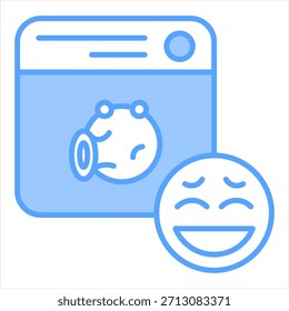 Meme Ilustración vectorial de icono azul