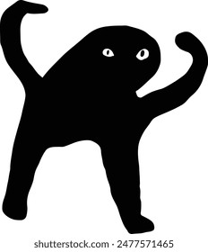 meme cat vector illustration. cat silhouette vector. abstrac cat vector