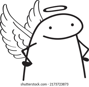 meme flork angel funny illustration vector