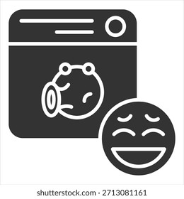 Ilustración vectorial de icono de glifo de meme