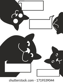 Meme from the internet with cats talking to you. Vector illustration in cartoon style 