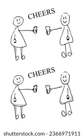 Meme internet : There are lines of holding a glass of beer, inviting you to drink beer, cheers, vector