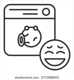 Ilustración vectorial de icono de esquema de meme