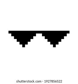 Meme pixel glasses icon. Thug life symbol. Logo design element