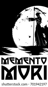 Memento Mori. Death in the background of the moon, indicating the path.