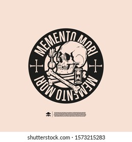 Memento mori. Design for print t-shirts, stickers and more. Vector.