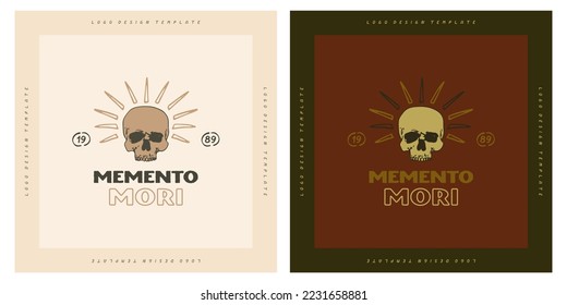 Memento mori - Latin for Remember that you have to die logo sticker design