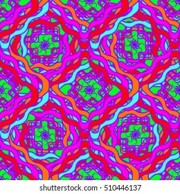 Memfis modern style texture. Futuristic abstract backdrop. Geometric seamless ornament. Repeating decoration print. Seamless primitive geometric pattern. Trendy hipster background.