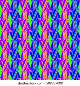 Memfis modern stylish texture. Futuristic abstract texture for backdrop. Geometric seamless ornament. Repeating decoration print. Seamless primitive geometric pattern. Trendy hipster seamless pattern.