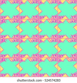 Memfis modern stylish texture. Futuristic abstract texture for backdrop. Geometric seamless ornament. Repeating decoration print. Seamless primitive geometric pattern. Trendy hipster seamless pattern.