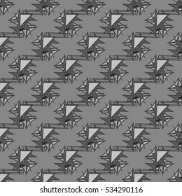 Memfis modern stylish texture. Futuristic abstract texture for backdrop. Geometric seamless ornament. Repeating decoration print. Seamless primitive geometric pattern. Trendy hipster seamless pattern.