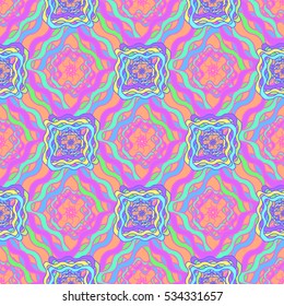 Memfis modern stylish texture. Futuristic abstract texture for backdrop. Geometric seamless ornament. Repeating decoration print. Seamless primitive geometric pattern. Trendy hipster seamless pattern.