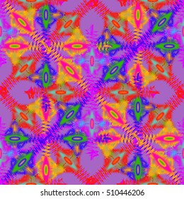 Memfis style abstract backdrop. Geometric seamless pattern. Repeating decoration print. Seamless primitive geometric pattern. Trendy hipster background.