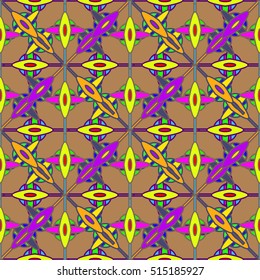Memfis style abstract backdrop. Geometric seamless pattern. Repeating decoration print. Seamless primitive geometric background.