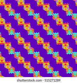 Memfis style abstract backdrop. Geometric seamless pattern. Repeating decoration print. Seamless primitive geometric background.
