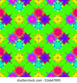 Memfis style abstract backdrop. Geometric seamless pattern. Repeating decoration print. Seamless primitive geometric background.