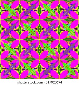 Memfis style abstract backdrop. Geometric seamless pattern. Repeating decoration print. Seamless primitive geometric background.