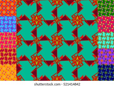 Memfis style abstract backdrop. Geometric seamless pattern. Repeating decoration print. Seamless primitive geometric background.