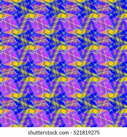 Memfis style abstract backdrop. Geometric seamless pattern. Repeating decoration print. Seamless primitive geometric background.