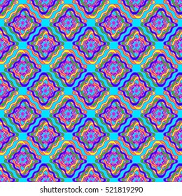 Memfis style abstract backdrop. Geometric seamless pattern. Repeating decoration print. Seamless primitive geometric background.