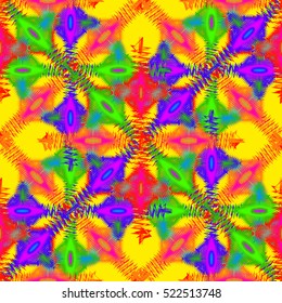 Memfis style abstract backdrop. Geometric seamless pattern. Repeating decoration print. Seamless primitive geometric background.