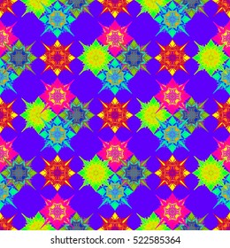 Memfis style abstract backdrop. Geometric seamless pattern. Repeating decoration print. Seamless primitive geometric background.