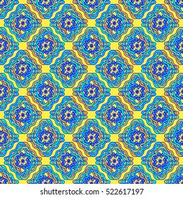 Memfis style abstract backdrop. Geometric seamless pattern. Repeating decoration print. Seamless primitive geometric background.