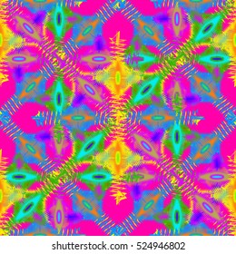 Memfis style abstract backdrop. Geometric seamless pattern. Repeating decoration print. Seamless primitive geometric background.