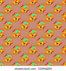 Memfis style abstract backdrop. Geometric seamless pattern. Repeating decoration print. Seamless primitive geometric background.