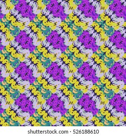 Memfis style abstract backdrop. Geometric seamless pattern. Repeating decoration print. Seamless primitive geometric background.
